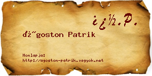 Ágoston Patrik névjegykártya